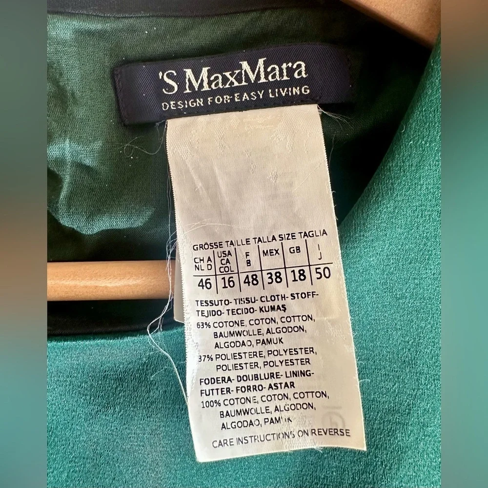 S Max Mara Deep Green Cotton Dress with Pockets - size XXL / US16 - Picture 6 of 6